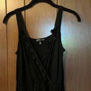 Long black dress with tassels